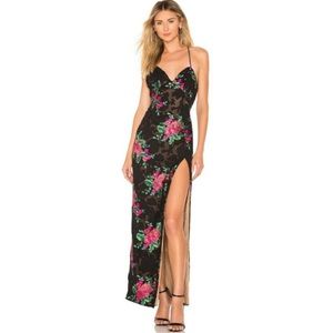 Michael Costello Savannah Gown in Fuchsia Floral